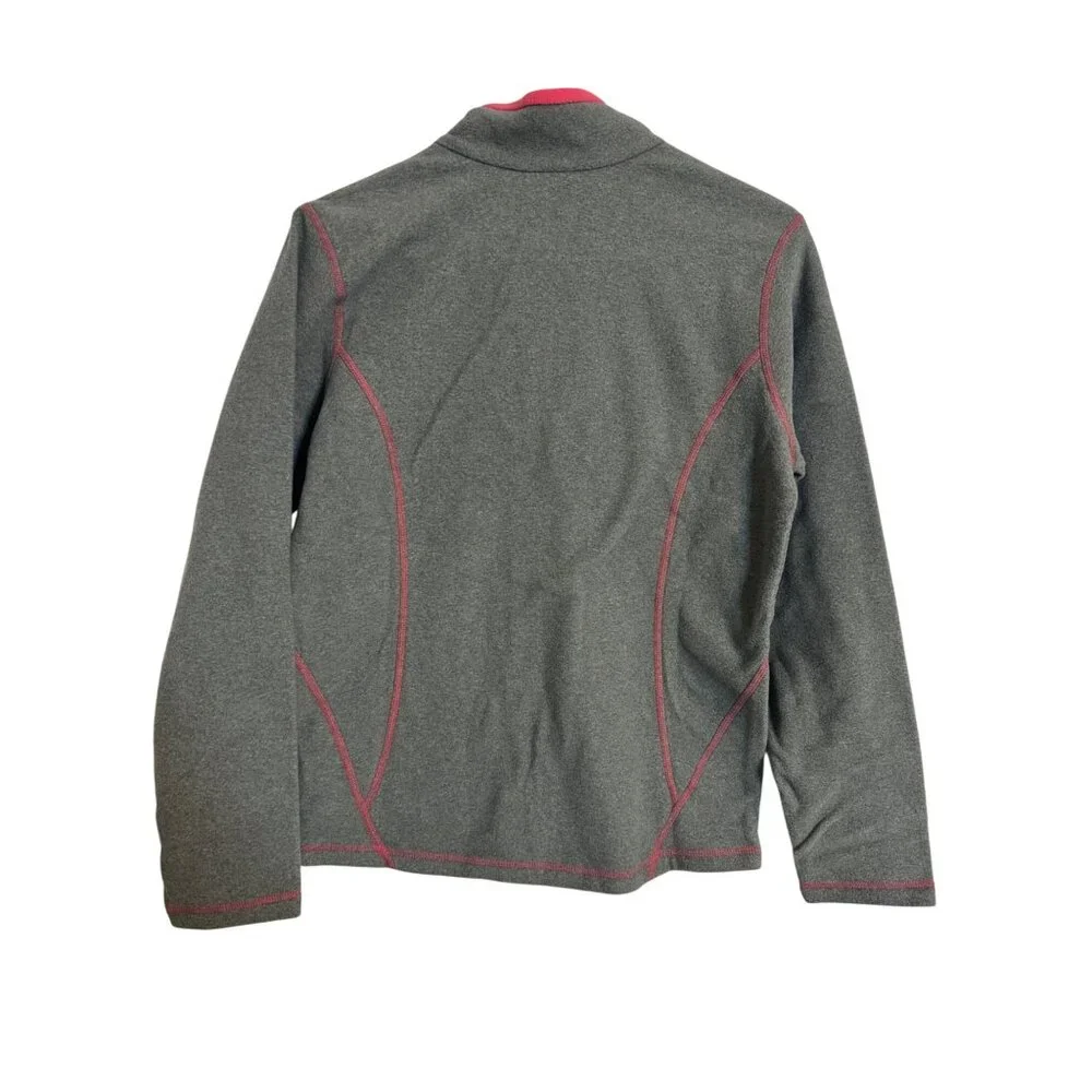The North Face Glacier Girls Size XL 1/4 Zip Gray Pink Fleece Pullover NWT